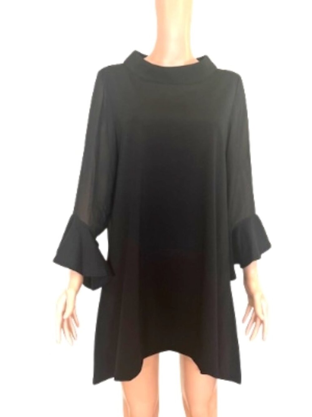 Ador “Let’s Be Friends” Black Dress Size XL NWT Asymmetrical Hem Mini